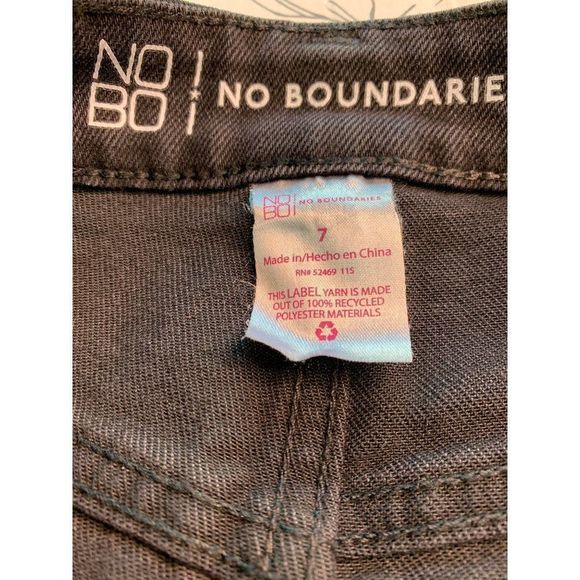 Womens NOBO No Boundries Black Super High Rise Jeans Sz 7 2068 Distress NWT - Picture 6 of 8